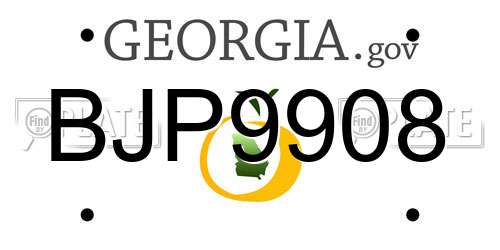BJP9908 Georgia License Plate