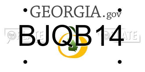 BJQB14 Georgia License Plate