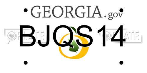 BJQS14 Georgia License Plate