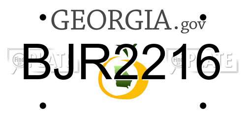 BJR2216 Georgia License Plate