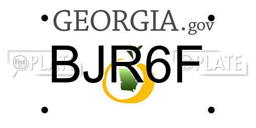 BJR6F Georgia License Plate