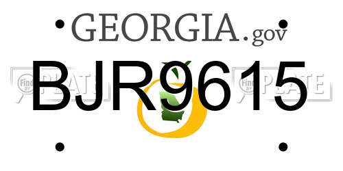 BJR9615 Georgia License Plate