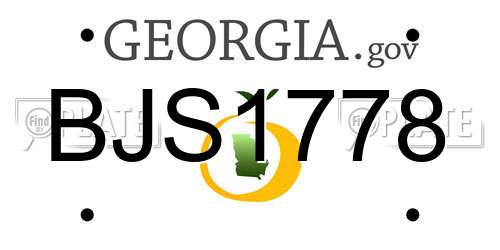 BJS1778 Georgia License Plate