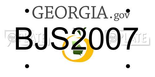 BJS2007 Georgia License Plate