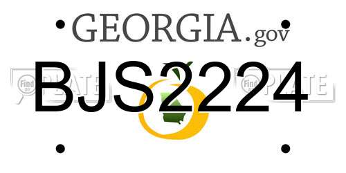 BJS2224 Georgia License Plate