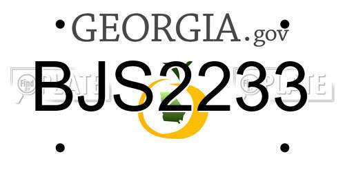 BJS2233 Georgia License Plate
