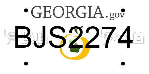 BJS2274 Georgia License Plate
