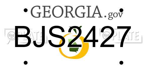BJS2427 Georgia License Plate