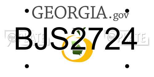 BJS2724 Georgia License Plate