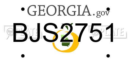 BJS2751 Georgia License Plate