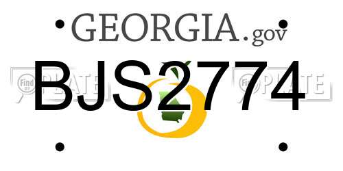 BJS2774 Georgia License Plate