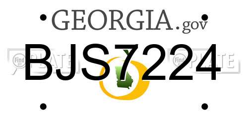 BJS7224 Georgia License Plate