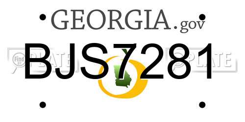 BJS7281 Georgia License Plate
