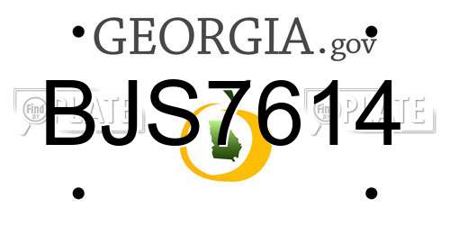 BJS7614 Georgia License Plate