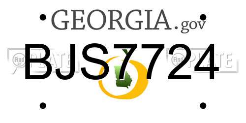 BJS7724 Georgia License Plate
