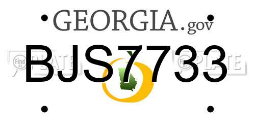 BJS7733 Georgia License Plate