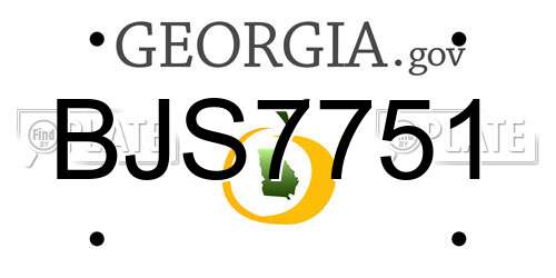 BJS7751 Georgia License Plate
