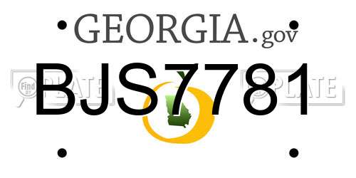 BJS7781 Georgia License Plate