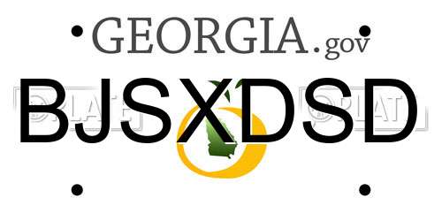 BJSXDSD Georgia License Plate