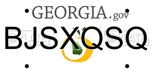 BJSXQSQ Georgia License Plate