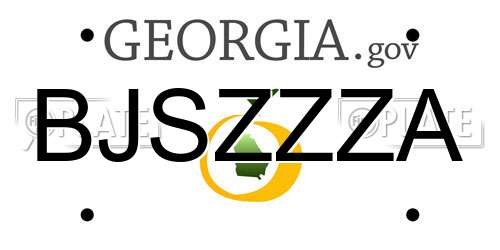 BJSZZZA Georgia License Plate