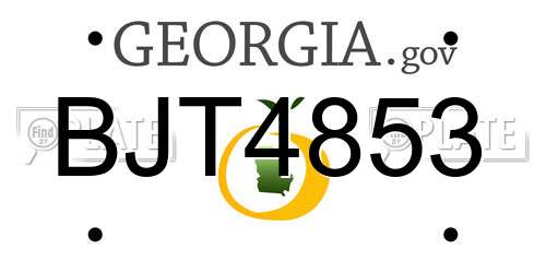 BJT4853 Georgia License Plate