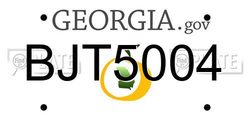 BJT5004 Georgia License Plate