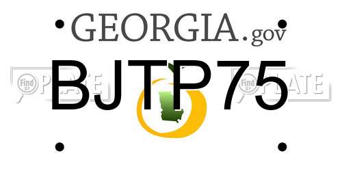 BJTP75 Georgia License Plate