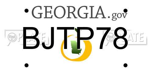 BJTP78 Georgia License Plate