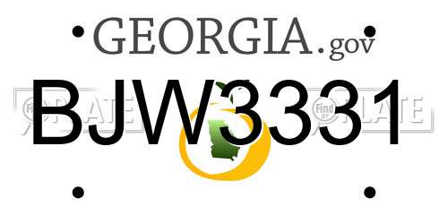 BJW3331 Georgia License Plate