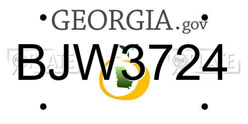BJW3724 Georgia License Plate