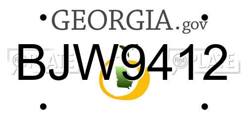 BJW9412 Georgia License Plate