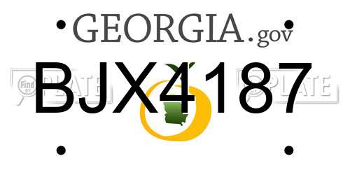BJX4187 Georgia License Plate