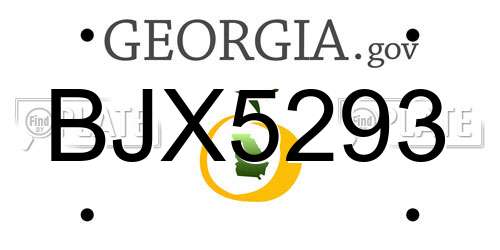 BJX5293 Georgia License Plate