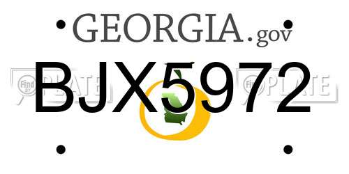 BJX5972 Georgia License Plate
