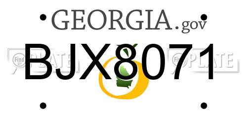 BJX8071 Georgia License Plate