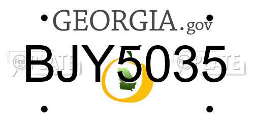 BJY5035 Georgia License Plate