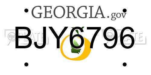 BJY6796 Georgia License Plate