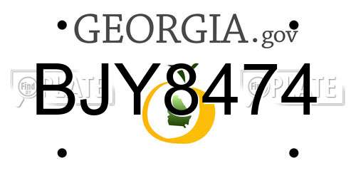 BJY8474 Georgia License Plate