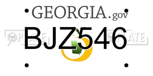 BJZ546 Georgia License Plate