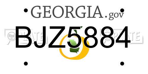 BJZ5884 Georgia License Plate