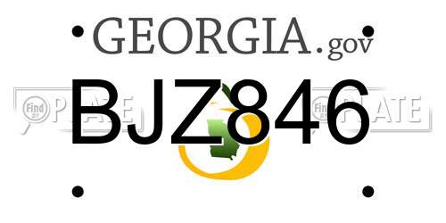 BJZ846 Georgia License Plate