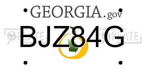BJZ84G Georgia License Plate