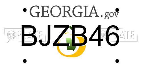 BJZB46 Georgia License Plate