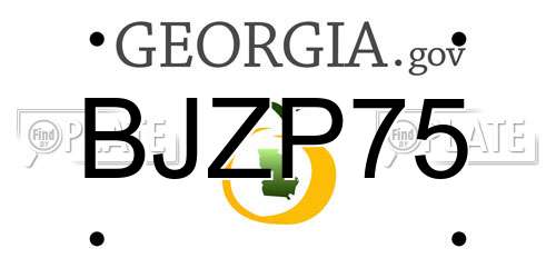 BJZP75 Georgia License Plate