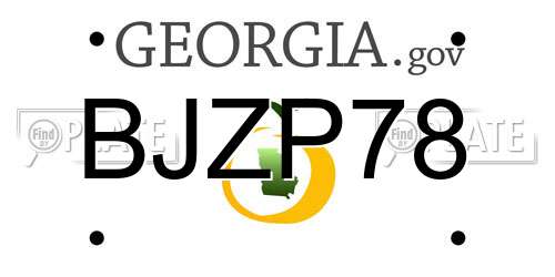 BJZP78 Georgia License Plate
