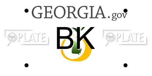 BK Georgia License Plate