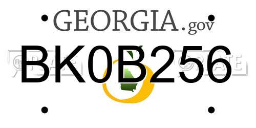 BK0B256 Georgia License Plate
