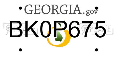 BK0P675 Georgia License Plate