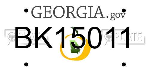 BK15011 Georgia License Plate